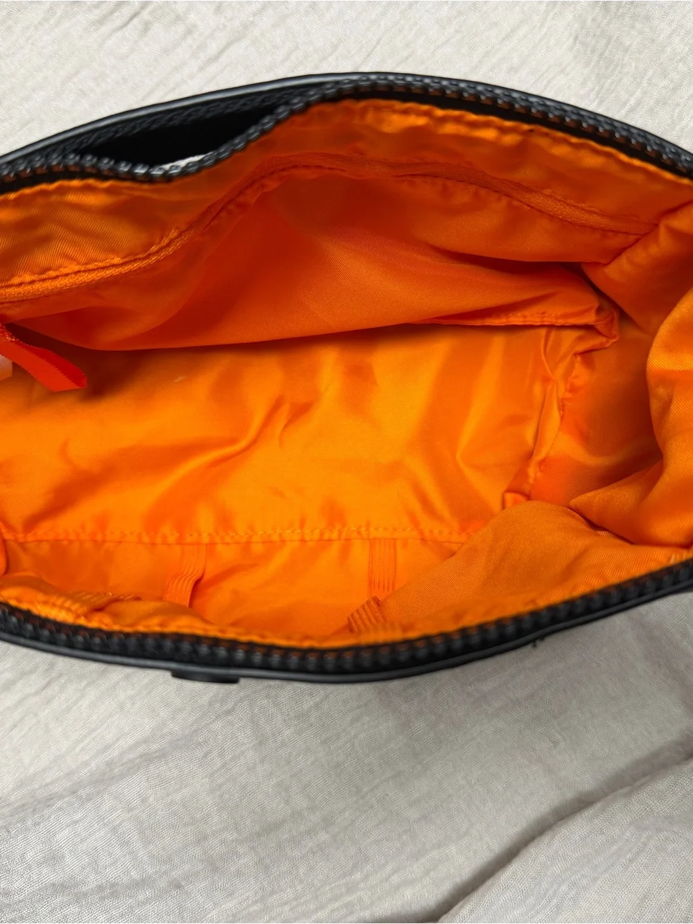 lululemon athletica Travel Easy Kit makeup bag — Black with orange interior